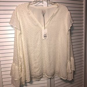 Large Cream Colored Top with Bell Sleeves